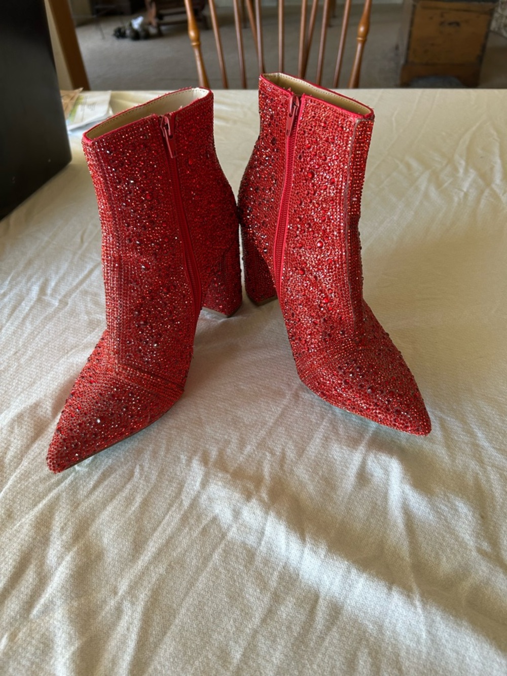 Betsy Johnson Cady Women’s Size 9 Crystal Embellished Pointed-Toe Ankle Booties - Picture 2 of 11